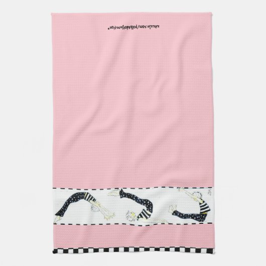 Pilatesのトリオのトレーニング キッチンタオル (縦)