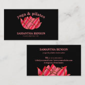 Pilatesのヨガのインストラクターの先生のはす 名刺 (正面/裏面)