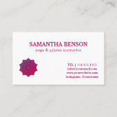 Pilatesのヨガのインストラクターの先生の曼荼羅 名刺 (裏面)