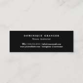 Pilatesのヨガのインストラクターの先生 スキニー名刺 (裏面)