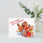 Pilatesのヴィンテージの水着の郵便はがきにを離れて ポストカード (スタンド正面)