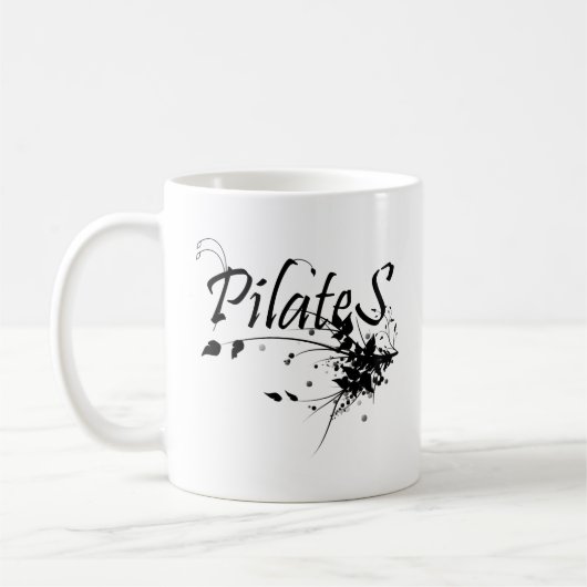 Pilates方法ファン! Pilatesの芸術 コーヒーマグカップ (左)