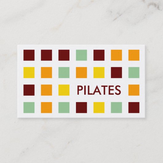 PILATES (モダンな正方形) 名刺 (正面)