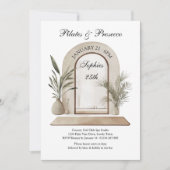 Pilates and Prosecco Wellness Themed Birthday 招待状 (正面)