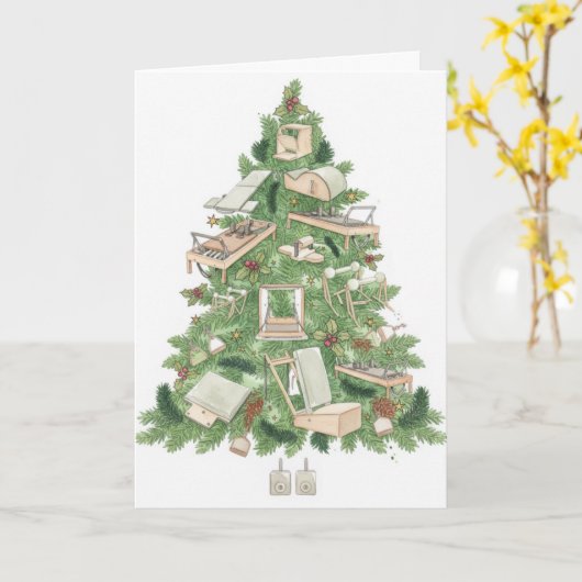 Pilates Christmas Tree カード (黄色い花)