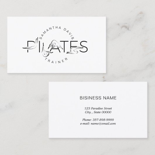 Pilates Instructor Pilates Business Card 名刺 (正面/裏面)