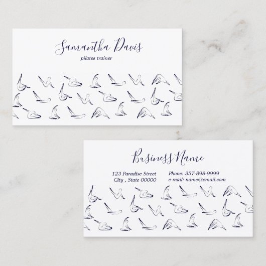 Pilates Instructor Pilates trainer Business Card 名刺 (正面/裏面)