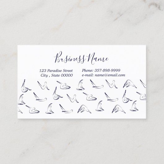 Pilates Instructor Pilates trainer Business Card 名刺 (裏面)