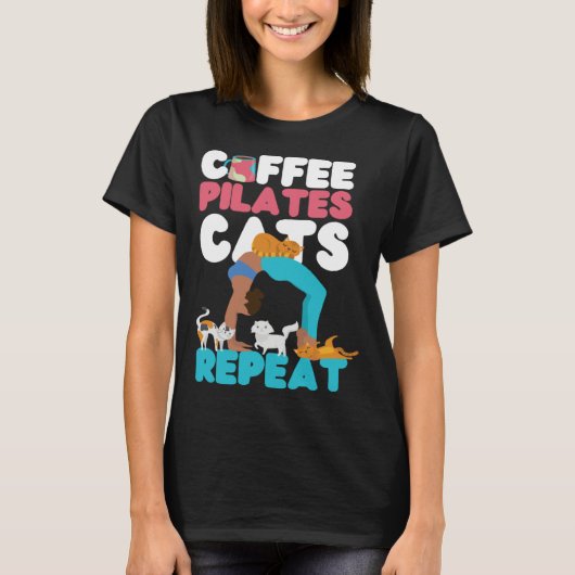 Pilates Instructor Teacher Coffee Dog Coffee Pilat Tシャツ (正面)