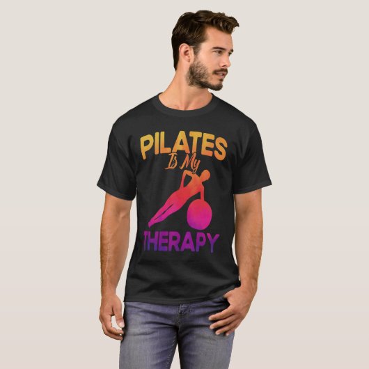 Pilates Instructor Teacher Pilates Is My Therapy Tシャツ (正面フル)