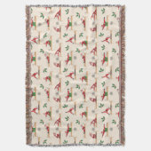 Pilates Reformer Santa Seamless Christmas Patterns スローブランケット (正面縦)