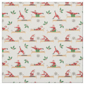 Pilates Reformer Santa Seamless Christmas Patterns ファブリック (見本)