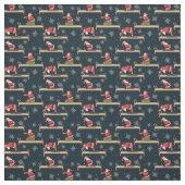 Pilates Reformer Santa Seamless Christmas Patterns ファブリック (見本)