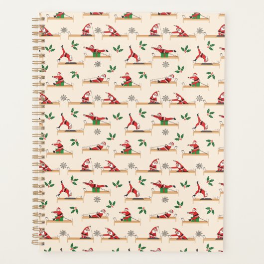 Pilates Reformer Santa Seamless Christmas Patterns プランナー手帳 (正面)