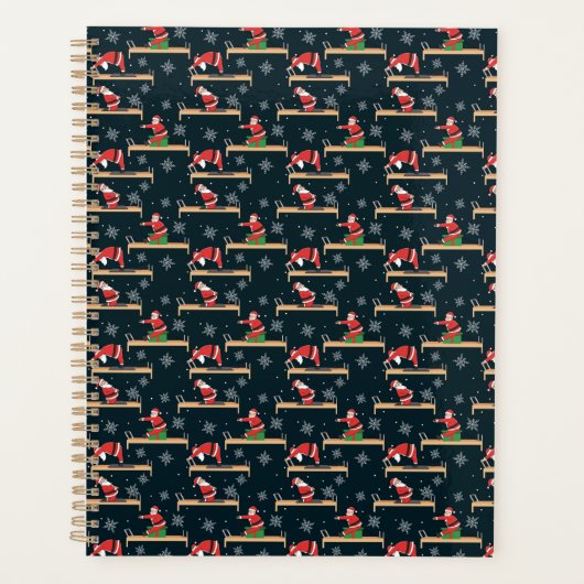 Pilates Reformer Santa Seamless Christmas Patterns プランナー手帳 (正面)