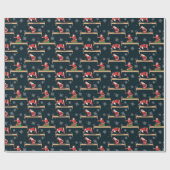 Pilates Reformer Santa Seamless Christmas Patterns ラッピングペーパー (フラット)
