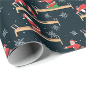Pilates Reformer Santa Seamless Christmas Patterns ラッピングペーパー (ロールコーナー)