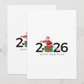 Pilates Santa Happy New Year シーズンカード (正面/裏面)