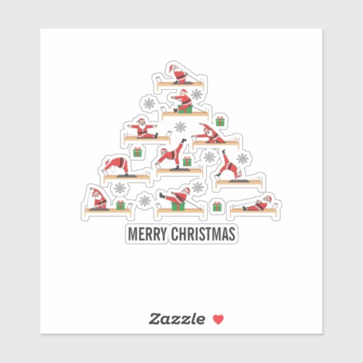 Pilates Santa Reformer Christmas シール (シート)