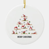 Pilates Santa Reformer Christmas セラミックオーナメント (正面)