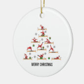 Pilates Santa Reformer Christmas セラミックオーナメント (左)