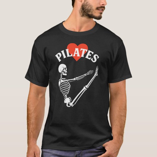 Pilates Skeleton Heart Tシャツ (正面)