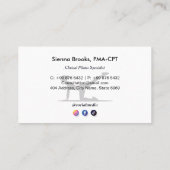 Pilates Studio Business | Modern Gray Barcode 名刺 (裏面)