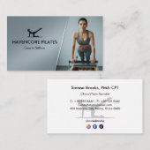 Pilates Studio Business | Modern Gray Barcode 名刺 (正面/裏面)
