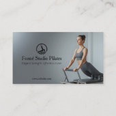 Pilates Studio Business | Modern Gray Barcode 名刺 (裏面)