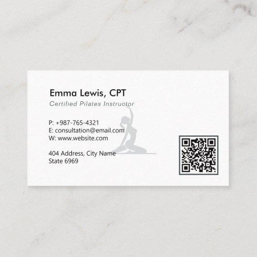 Pilates Studio Business | Natural Gray 名刺 (裏面)