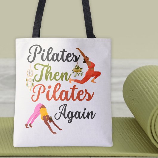 Pilates Then Pilates Again Fitness Yoga Boho トートバッグ