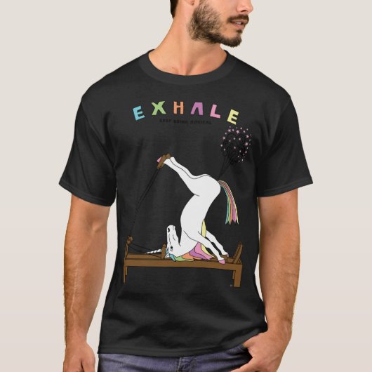 Pilates Unicorn Ehale funny animation  Tシャツ (正面)