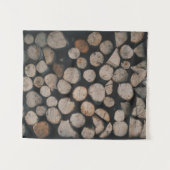 Pile of brown fire woods タペストリー (正面(横))