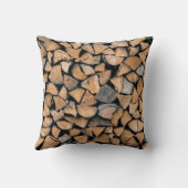 Pile of brown firewood クッション (裏面)