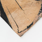Pile of brown firewood フリースブランケット (角)