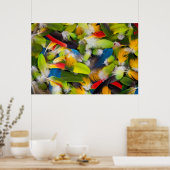 Pile of colorful feathers ポスター (キッチン)