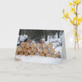 Pile of Cut Logs カード (黄色い花)