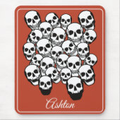 Pile of Skulls Burnt Amber Red Background Custom  マウスパッド (正面)