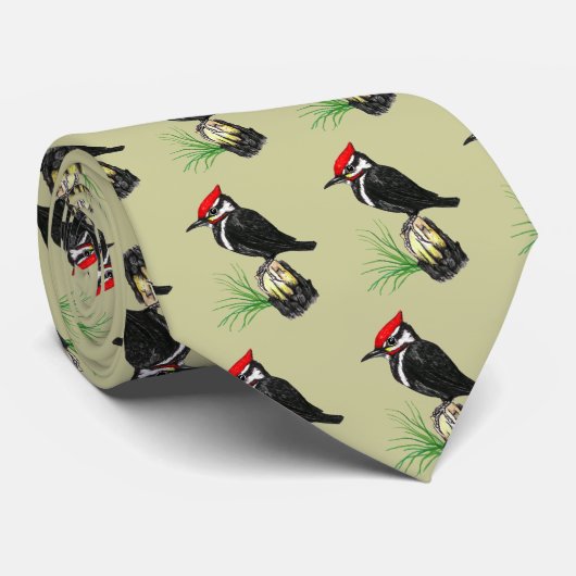 Pileatedのキツツキのタイ ネクタイ (ロール)