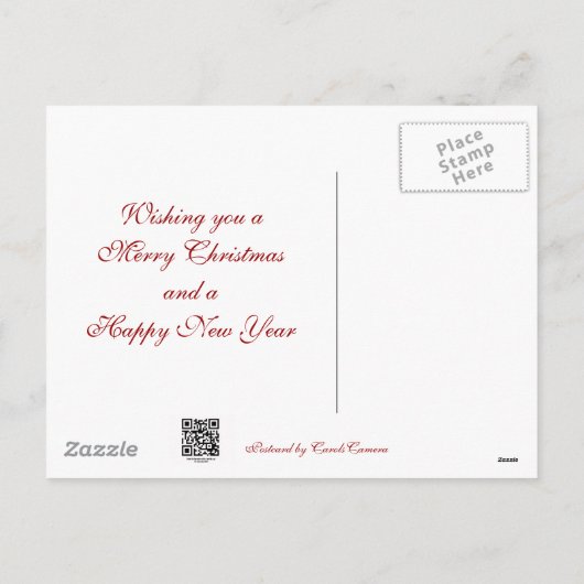 Pileatedのキツツキのメリークリスマス項目 シーズンポストカード (裏面)