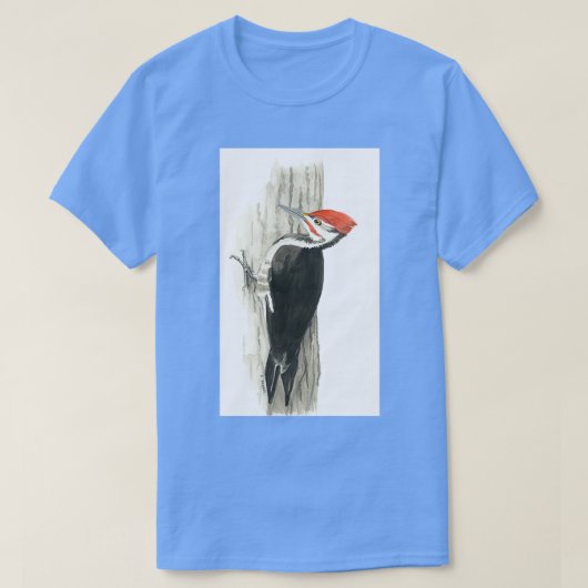 Pileated Woodpecker Watercolor Tシャツ (デザイン正面)