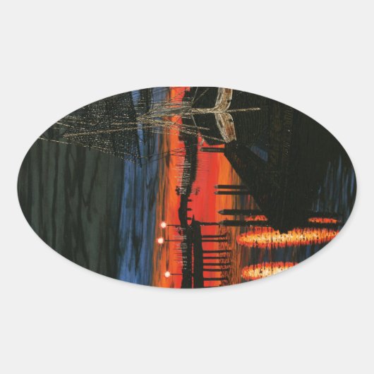 Pilgrim at dawn Dana point 楕円形シール (正面)