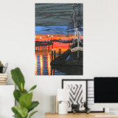 Pilgrim at dawn Dana point harbor 絵画's ポスター (ホームオフィス)