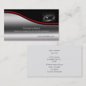 Pilgrim Compact Signing, red swoosh, metal-effect 名刺 (正面/裏面)