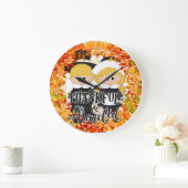 Pilgrim Couple – 感謝と感謝 ラージ壁時計 (ホーム)