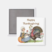 Pilgrim Girl -カスタマイズ文字 マグネット (正面/裏面)