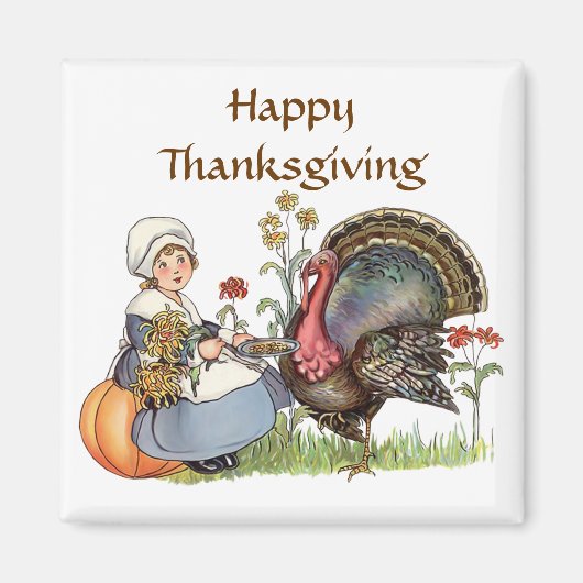 Pilgrim Girl -カスタマイズ文字 マグネット (正面)