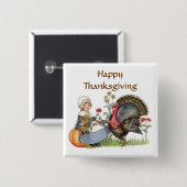 Pilgrim Girl -カスタマイズ文字 缶バッジ (正面&裏面)