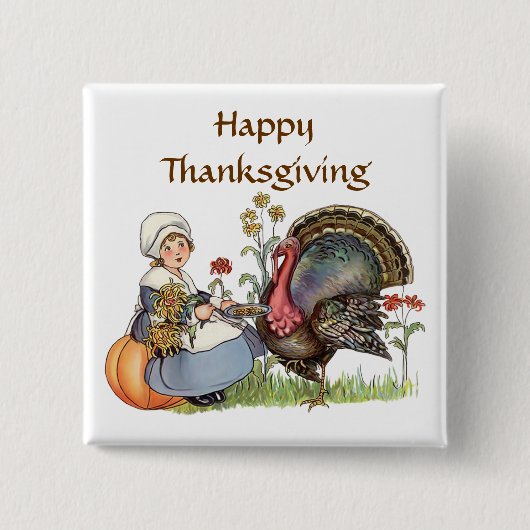 Pilgrim Girl -カスタマイズ文字 缶バッジ (正面)