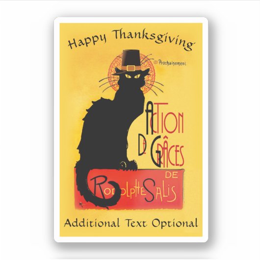 Pilgrim Le Chat Noir Thanksgiving  シール (正面)